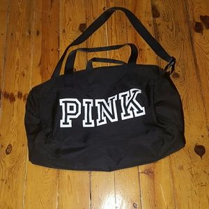 Pink duffel bag